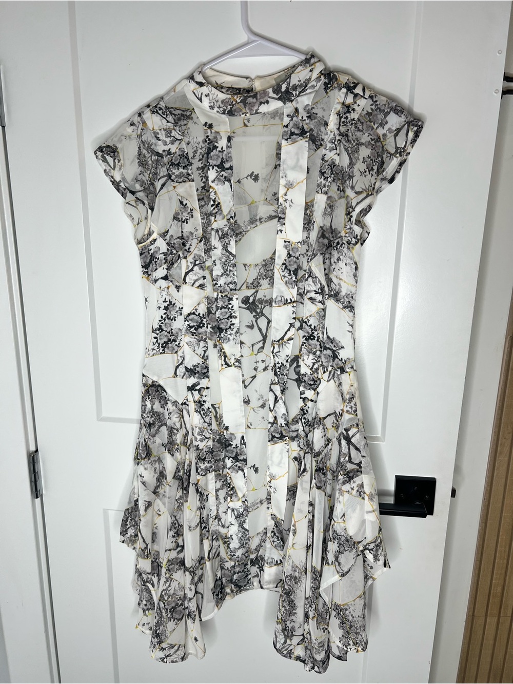 AllSaints Floral Print Blouse in Black, White
